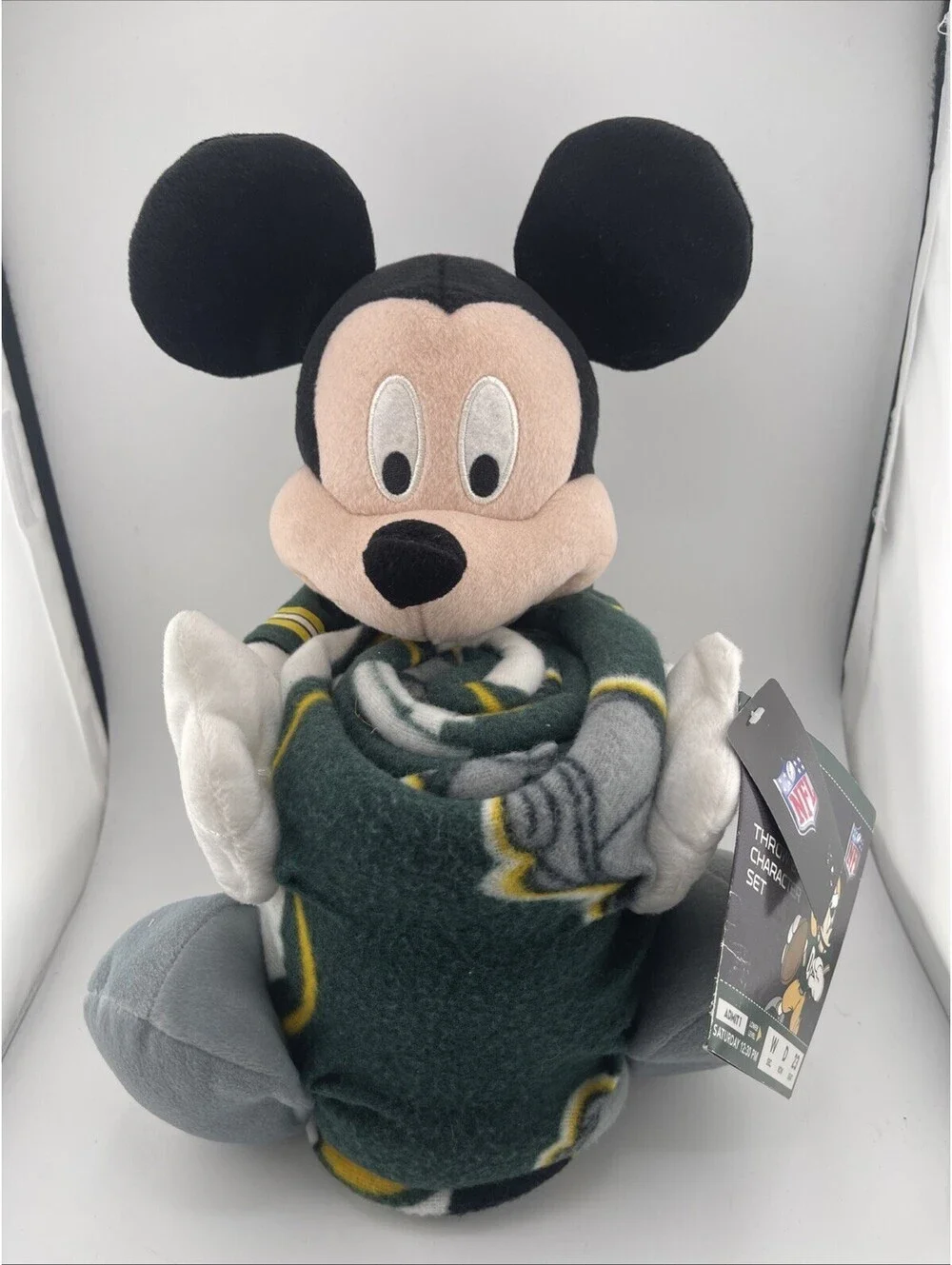 Green Bay Packers Mickey Mouse Throw Blanket NFL Offical Brand New
